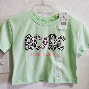 AC/DC Back In Black, Womens Size Small Crop TEE